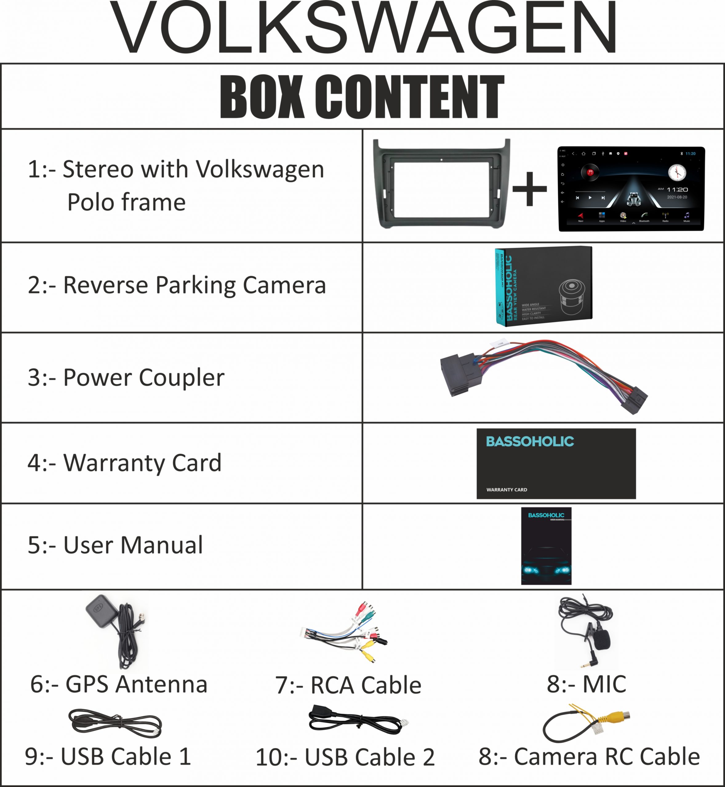 Volkswagen Polo Touch Screen Android Music System