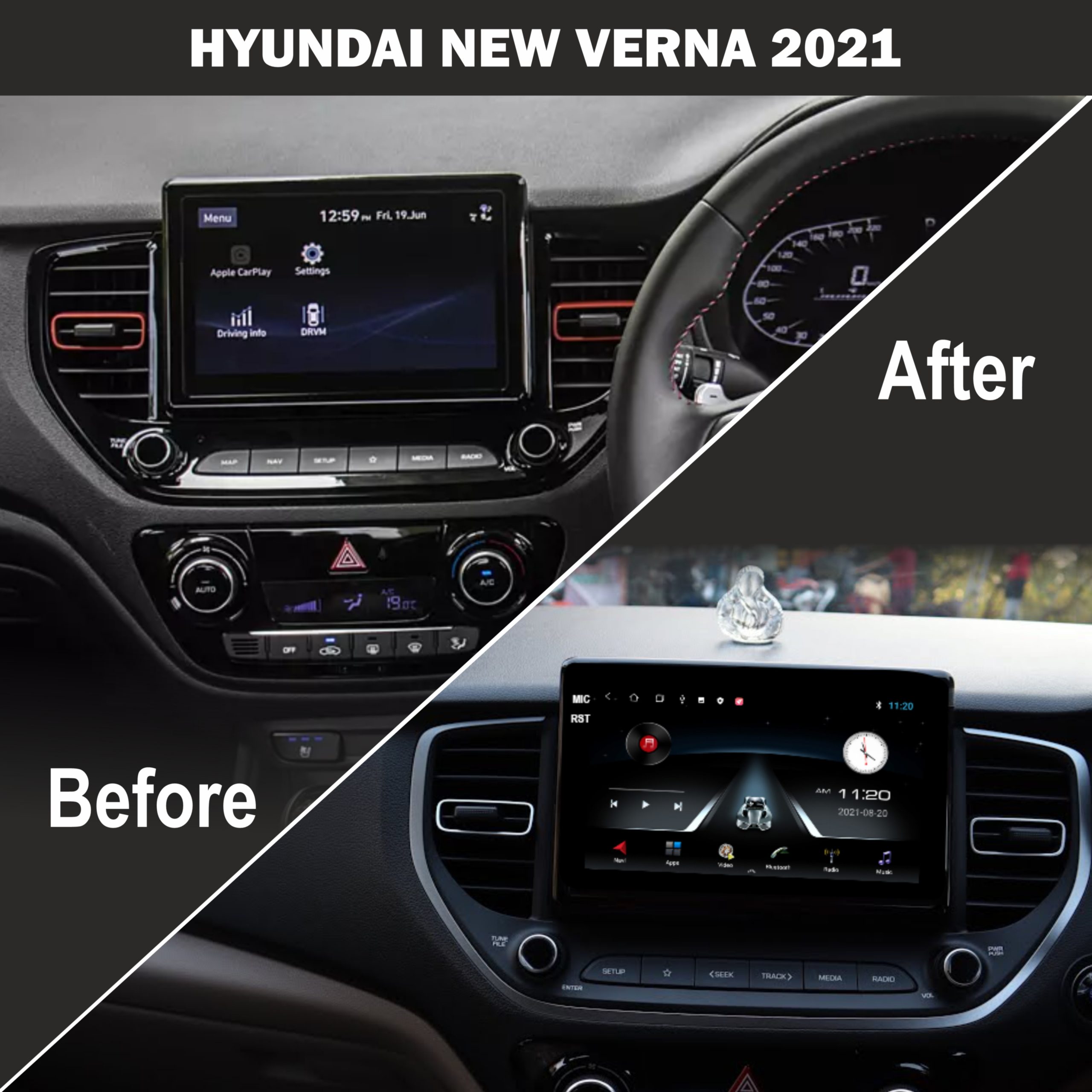 Hyundai verna hot sale music system price